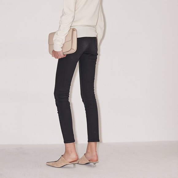 CHICJOC High-Waist Fleece-Lined Skinny Jeans – Smoke Gray, Size 40 - Picture 4 of 14